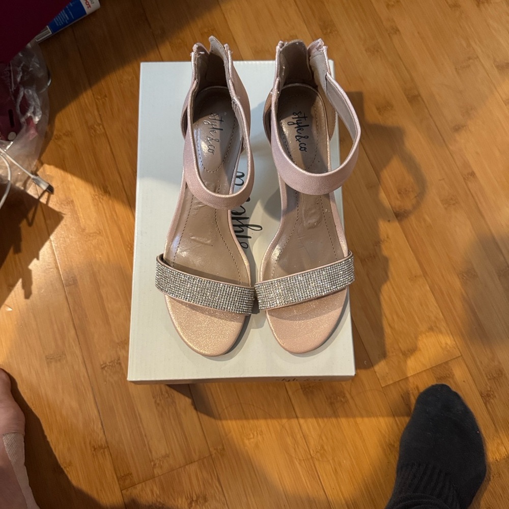 Style & Co. Blush and Silver Sandals